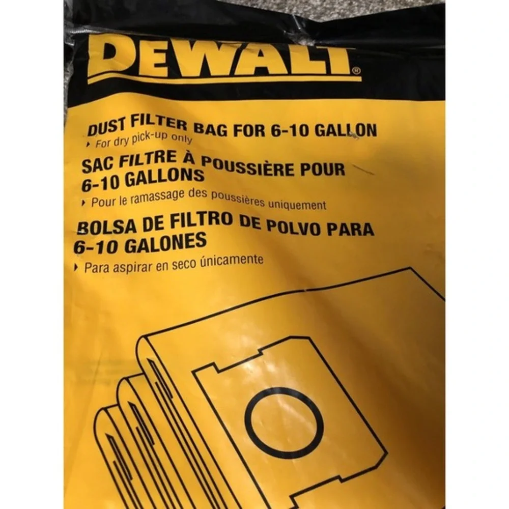 Dewalt 6-10 Vacuum Bags‎ (3) Shop Vacuum